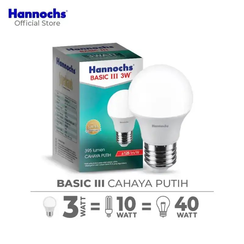 Led Basic Bulb Jual Hannochs Lampu Bohlam Led Basic Iii A Bulb 3w Cahaya Putih Isi ...