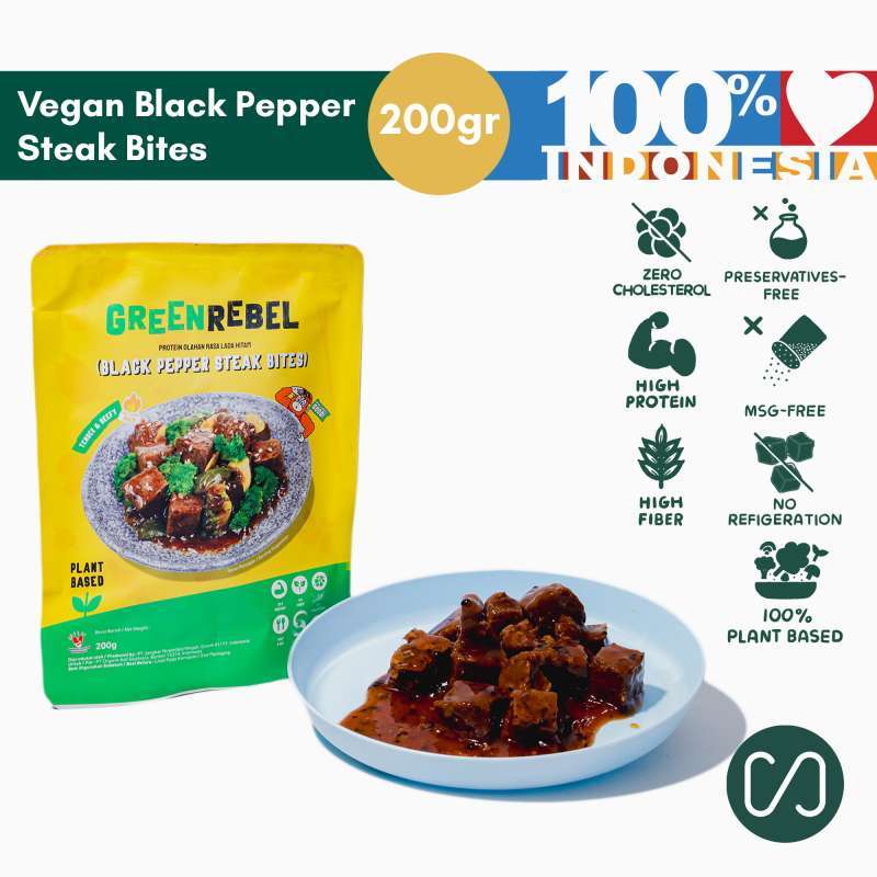 Jual Green Rebel Vegan Black Pepper Steak Bites Daging Steak Vegan