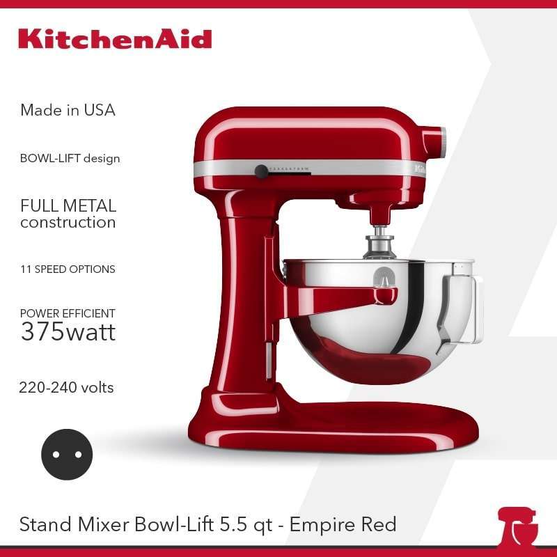 KitchenAid Stand Mixer 5,5 Qt Bowl-lift Empire Red 5KSM55SXXNER