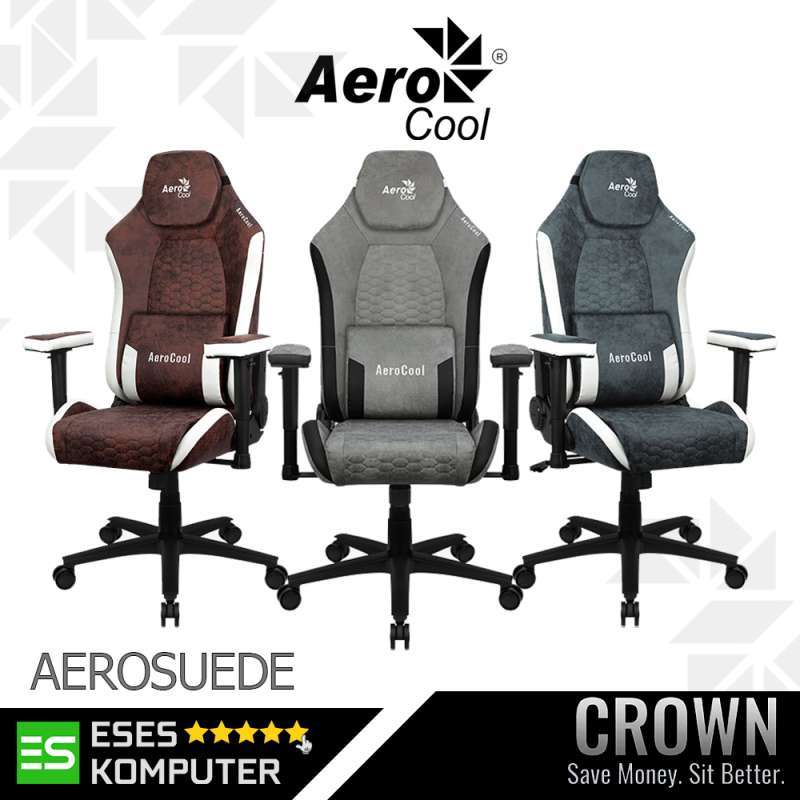 Jual Gaming Chair Aerocool Crown Aerosuede Premium Fabric | Kursi ...