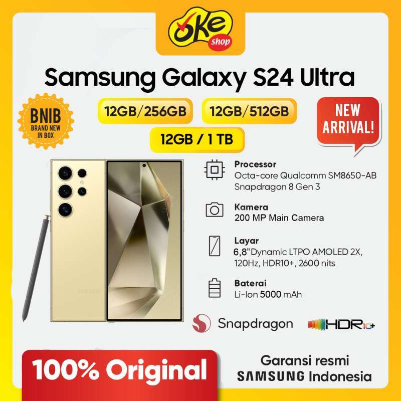 Jual Samsung Galaxy S24 Ultra 12/512gb Handphone Ai, Smartphone, S Pen ...