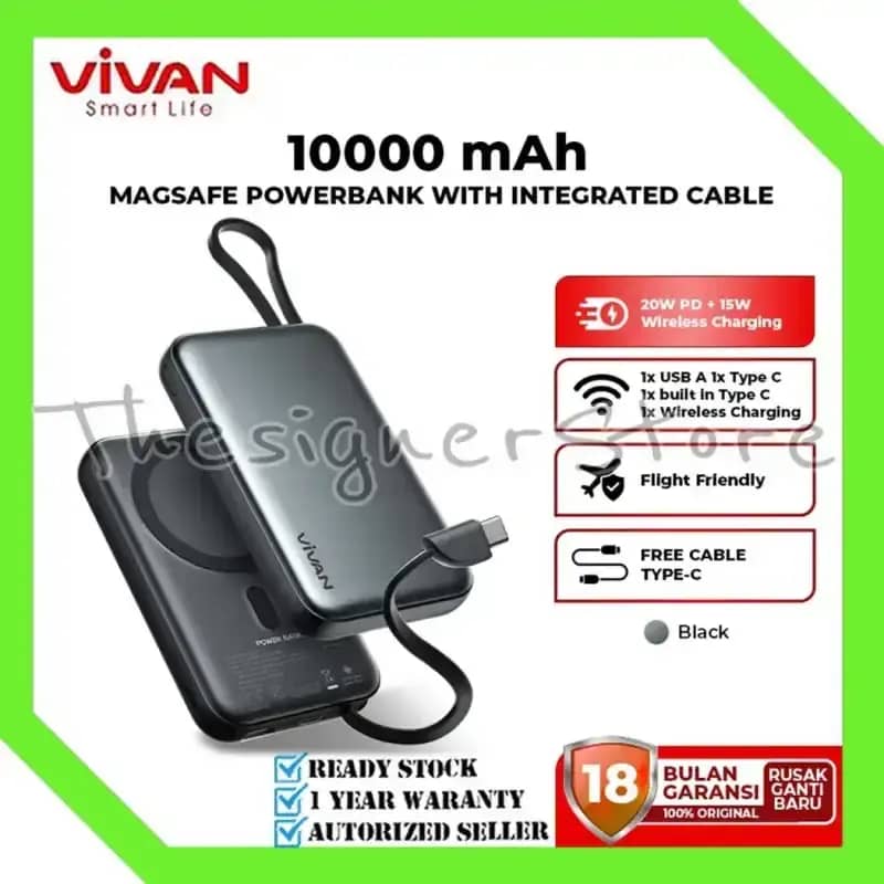 Promo Vivan Vpb-w13 Powerbank 10000 Mah Wireless Magnetic