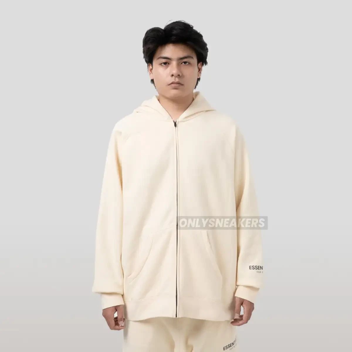 Jual Essentials Silicon Applique Logo Full Zip Cream Di Seller 