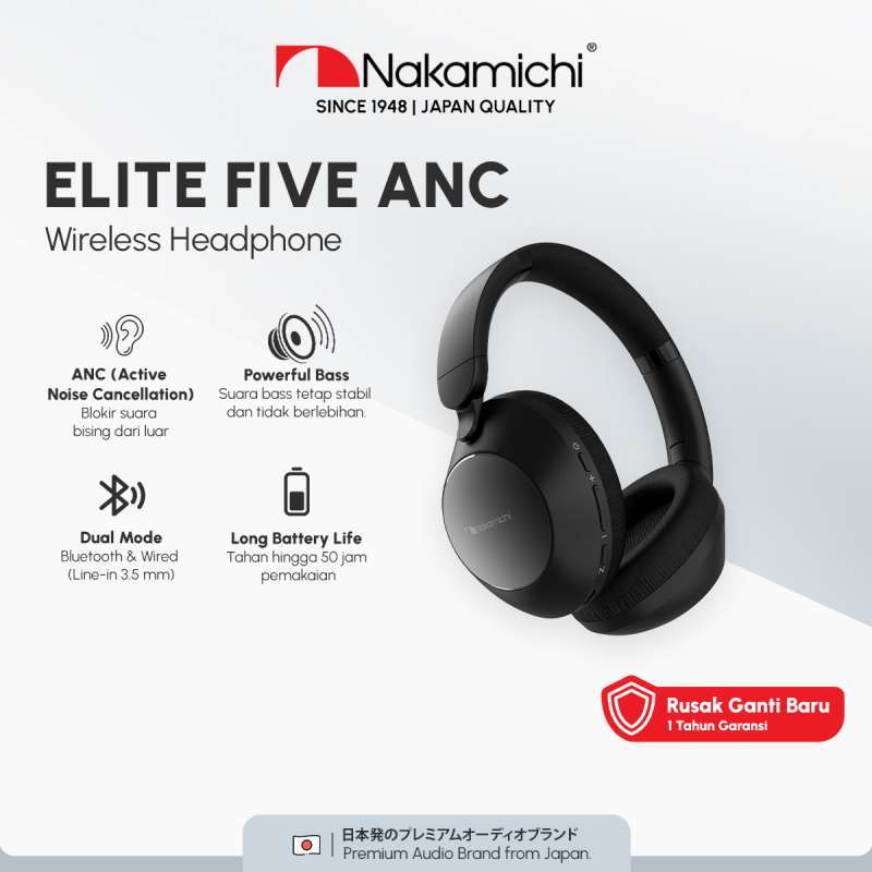 Promo Nakamichi Elite Five Anc Headphone Wireless Premium
