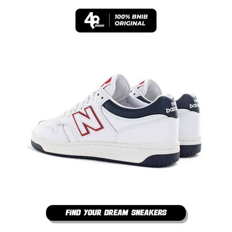 Sepatu Pria New Balance BB480 White Navy Red (BB480LWG) Original