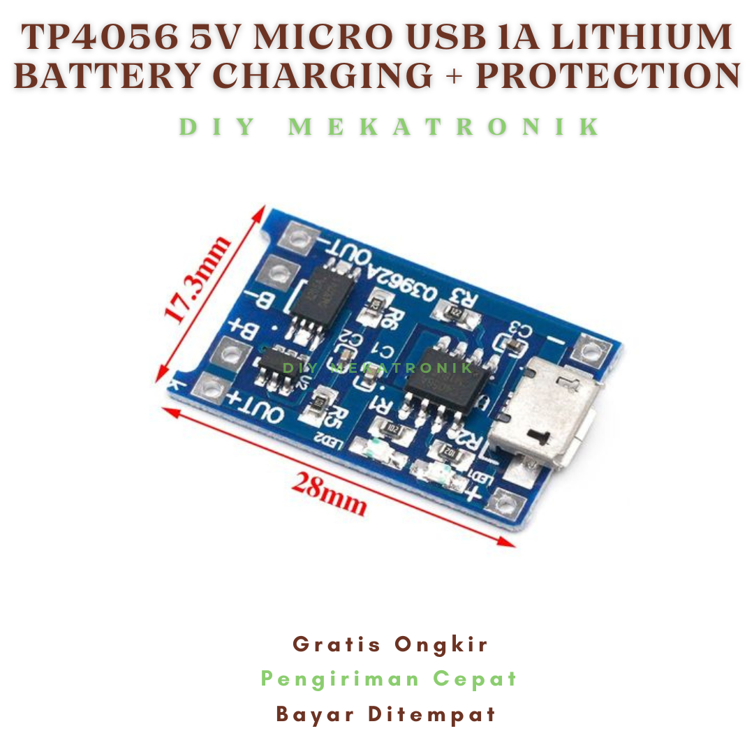 Promo Tp4056 Micro Usb 5v 1a Charger Baterai Lithium + Protection Modul ...