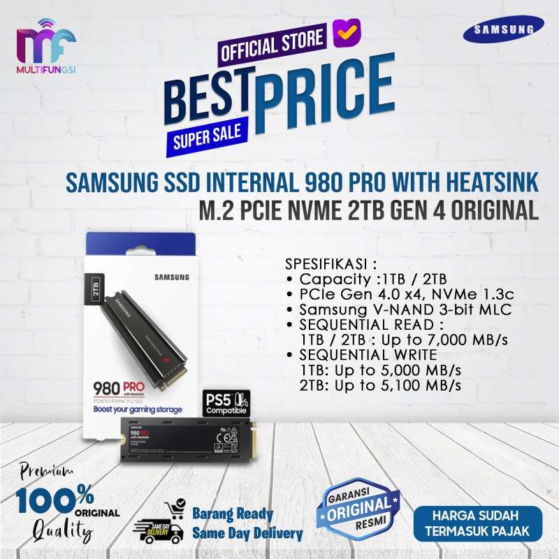 Jual Samsung Ssd Internal 980 Pro With Heatsink Pcie Nvme 1tb