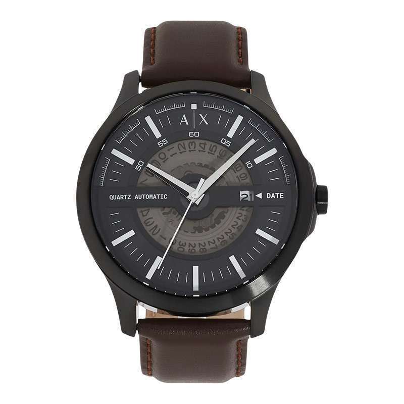 Brown Leather Armani Exchange Strap Jam Tangan Pria Armani