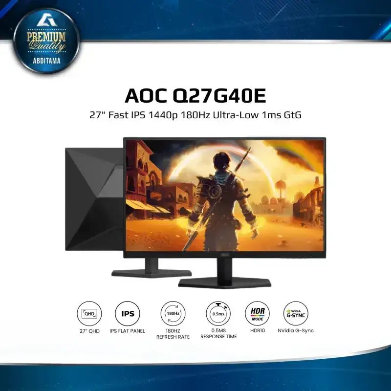 Promo Monitor Led Aoc Q27g40e 27 Fast Ips Qhd 2k 1440p 180hz Hdmi 2.0x1 ...