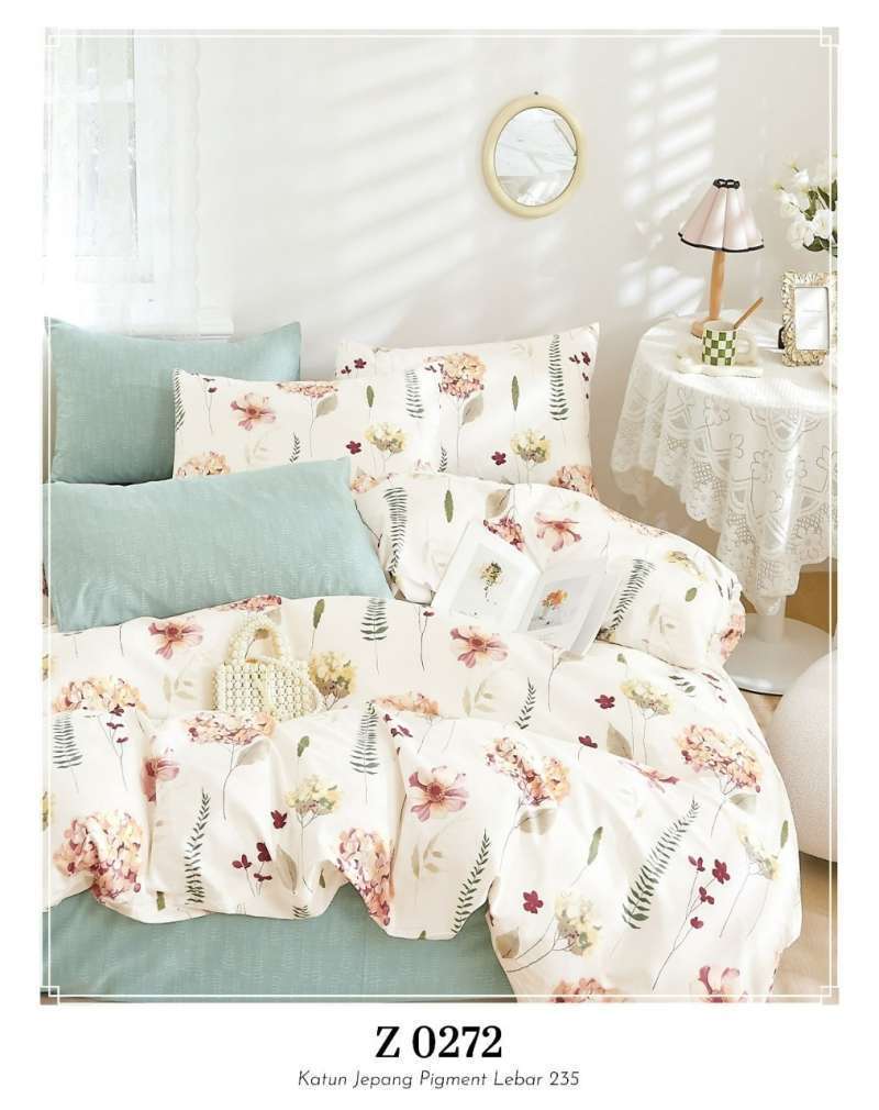Jual Sprey Dan Bed Cover Katun Jepang 56 Motif Mewah Bahan Lembut Harga