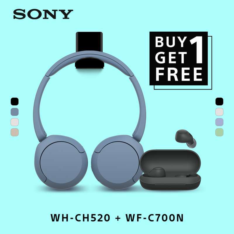 BUY 1 GET 1 Sony Noise Cancelling Truly Wireless WF C700N FREE Sony Headphone Nirkabel WH CH520