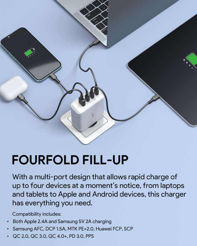 Jual Aukey Charger Multi Port Type C 100w Gan Pd 3.1 Fast Charging Pa ...