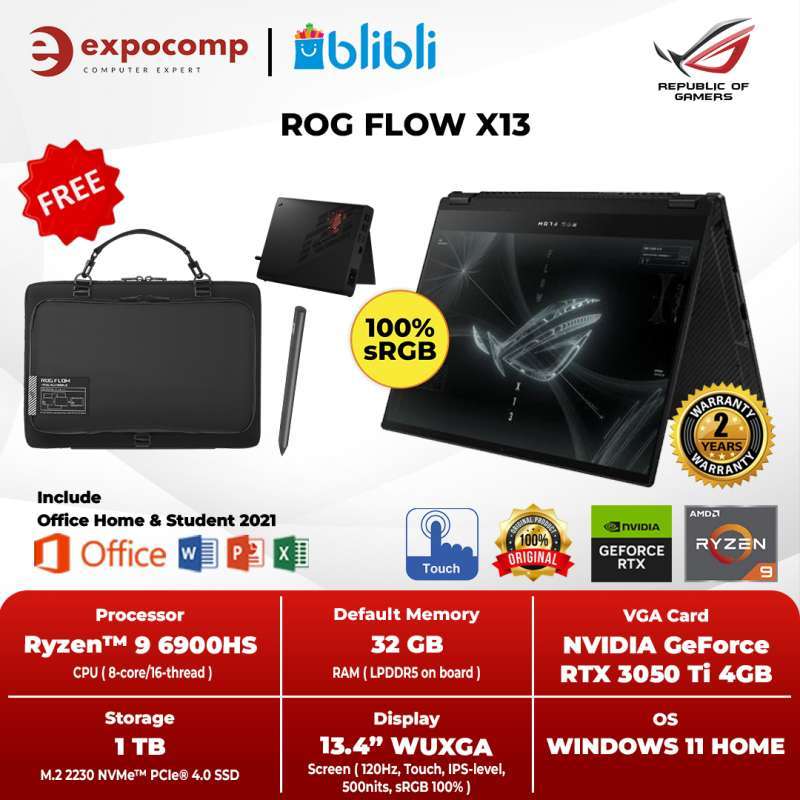 Jual ASUS GAMING ROG Flow X13 GV301RE-R9R5(GC32L)A6T-O AMD RYZEN 9 ...