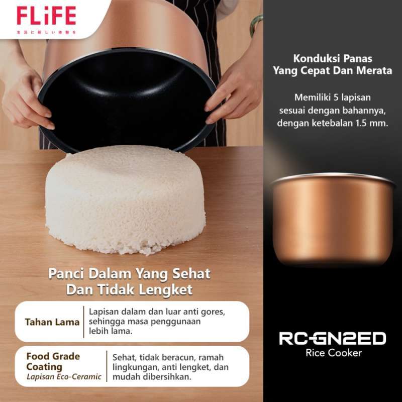 Jual FLIFE RCGN2ED RICE COOKER DIGITAL MULTIFUNGSI LOW WATT 2L di ...