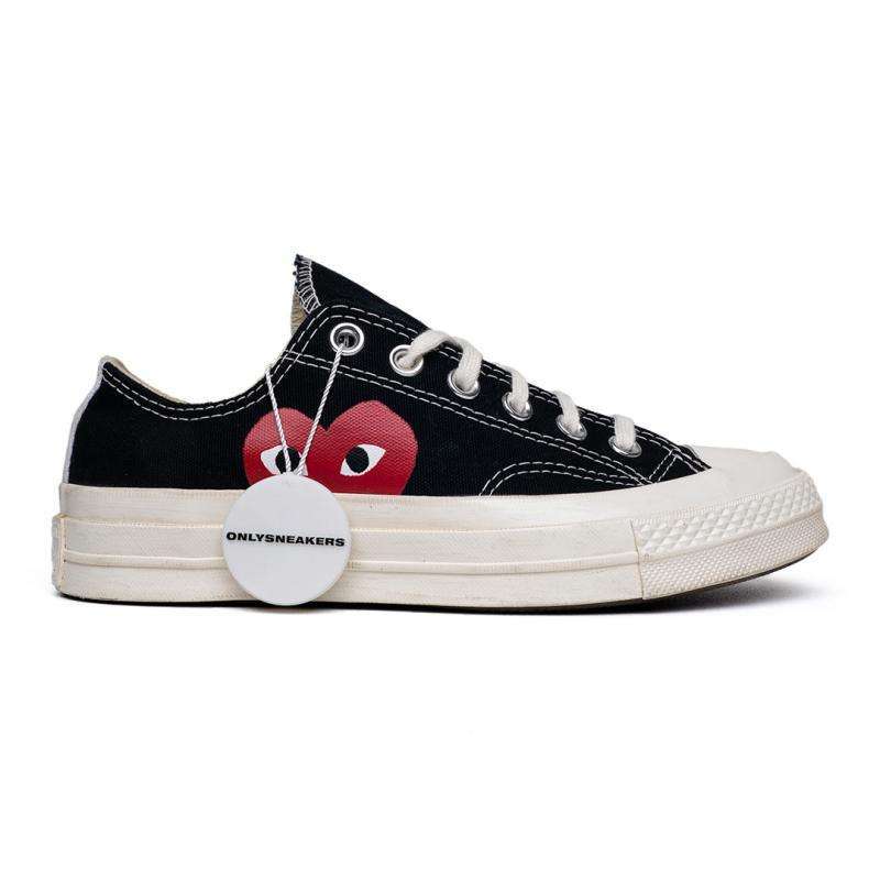 Converse Cdg Triple Heart CONVERSE X CDG PLAY LOW BIG HEART BLACK