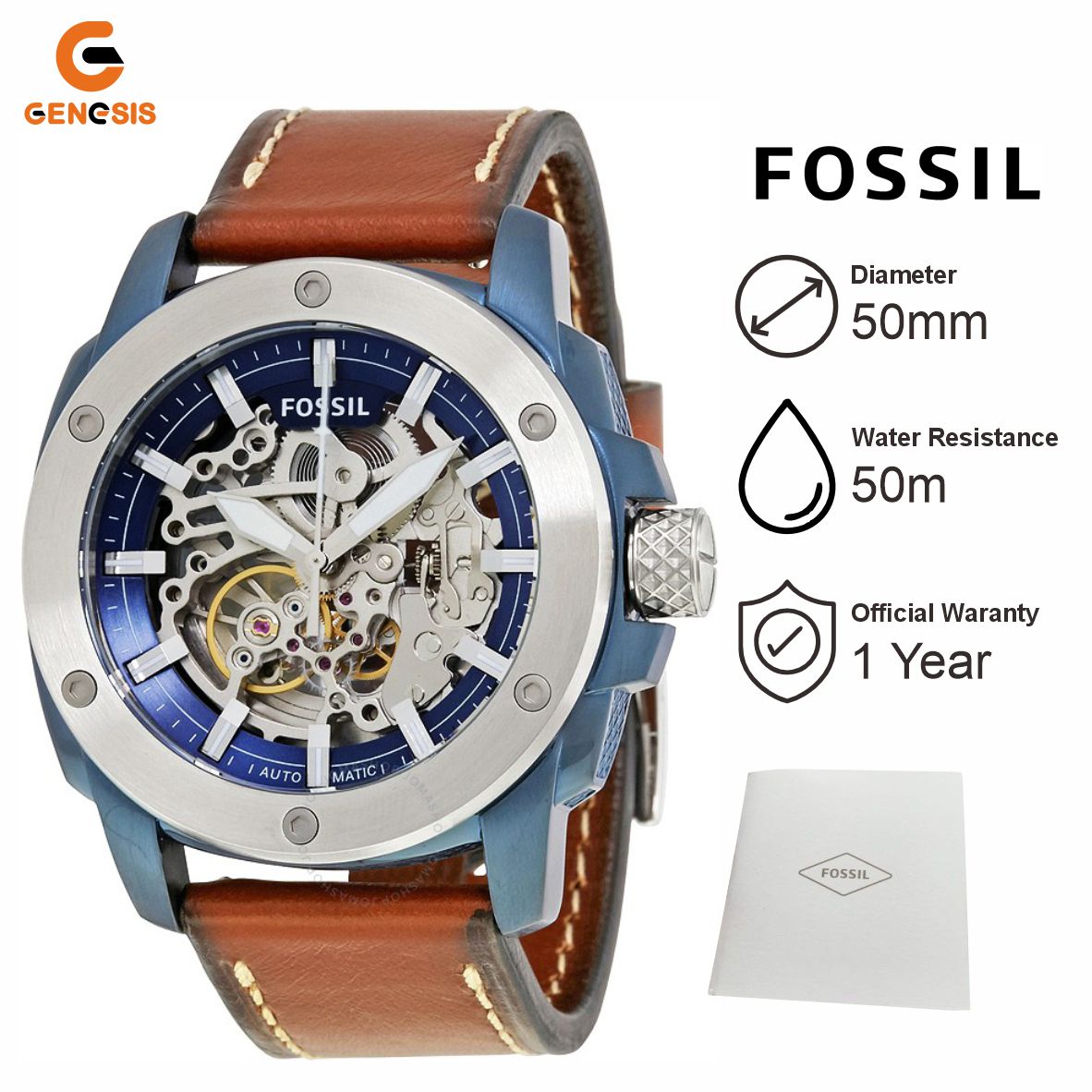 Promo Jam Tangan Pria Fossil Me3135 Automatic Modern Machine Sport Skeleton Dial Brown Leather Strap Diskon 74 Di Seller Toko Genesis Surabaya Official Store Toko Genesis Surabaya Kota Surabaya Blibli