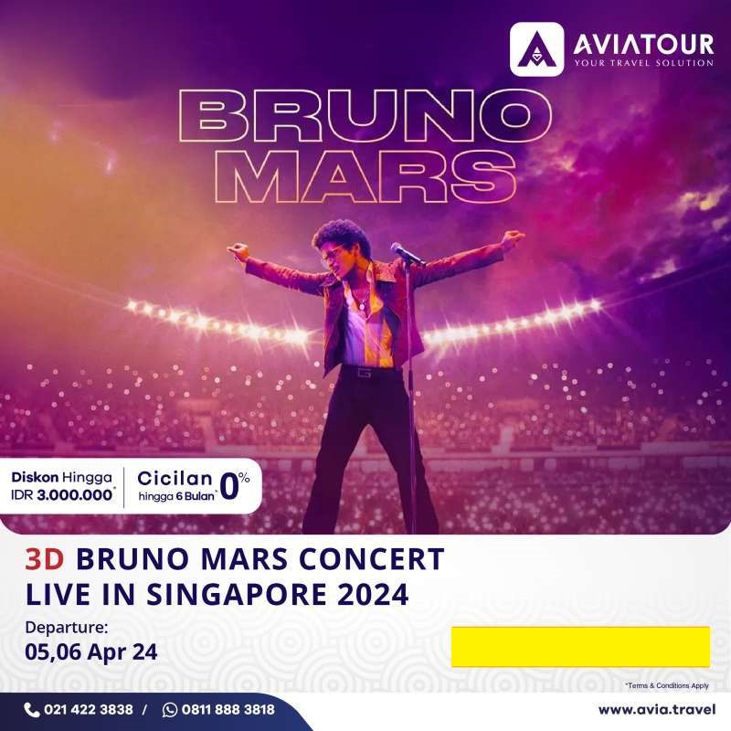 Jual 3h2m Bruno Mars Concert Live Singapore 2024 Di Seller Avia Tour