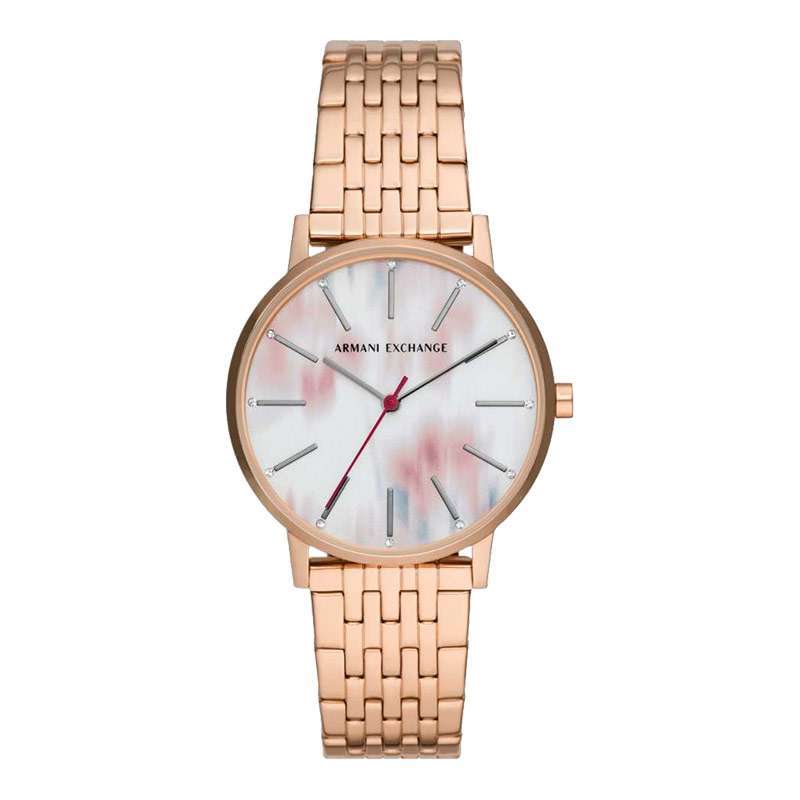 Jam Tangan Wanita Armani Exchange AX5589 Ladies Dual Tone Dial Rose Gold  Stainless Steel Strap
