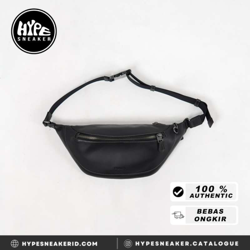 Jual Coach Waistbag Leather Black Model Premium Terbaru Harga Murah Oktober 2024