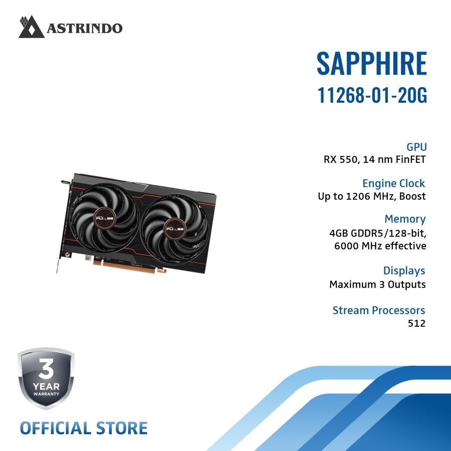 Jual Sapphire Pulse Rx 550 Original Murah - Harga Diskon Juli 2024 | Blibli