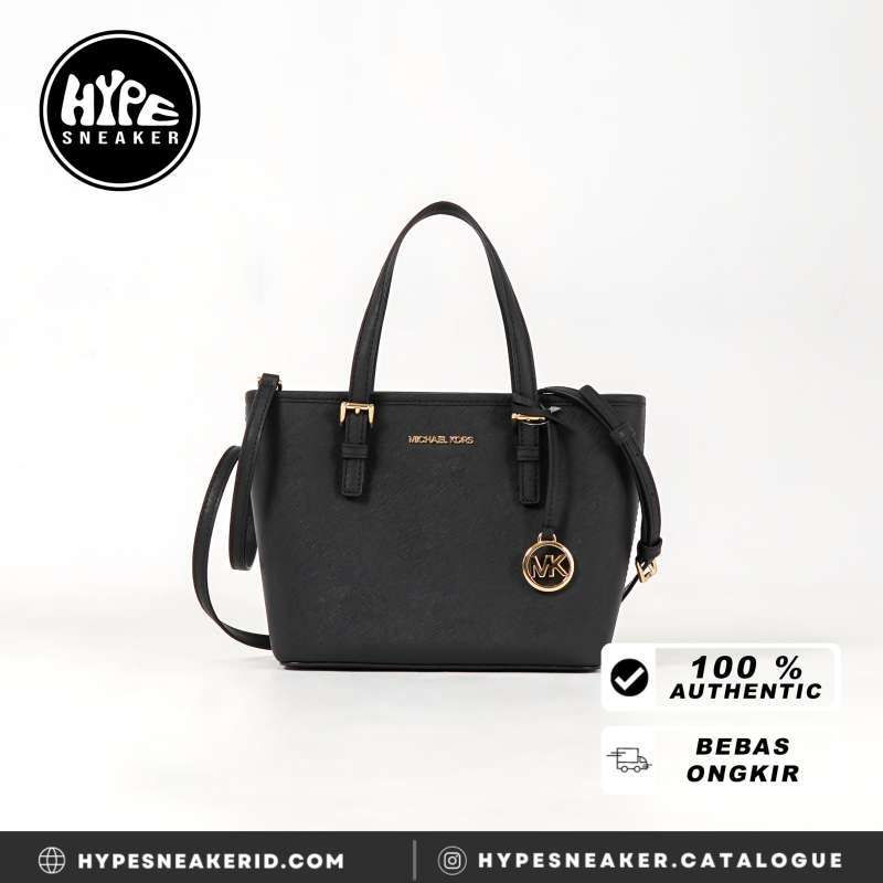 Jual Tas Michael Kors Jet Ghw Text Leather Black Small Tote Bag With Long Strap 100 Original Di Seller Hypesneaker.idn Official Store Hypesneaker.id Kota Semarang Blibli