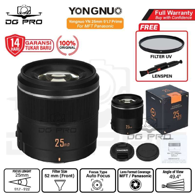 Yongnuo YN 25mm Prime Lens for Micro Four Thirds Panasonic
