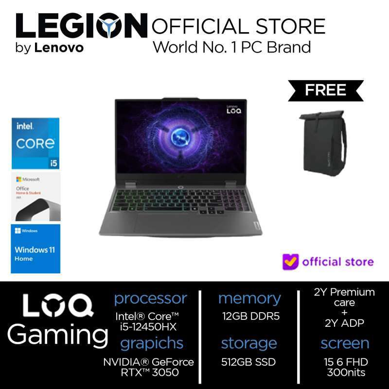Promo Lenovo Loq 15iax9 1jid [intel I5-12450hx/ 12gb /512gb /rtx3050 ...