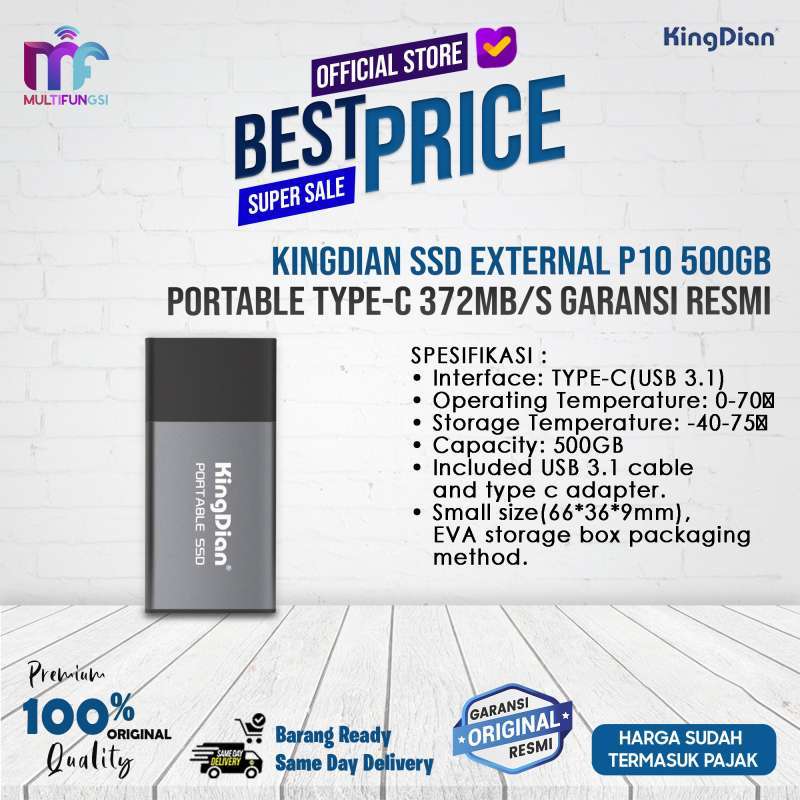 Jual Kingdian Ssd External P10 500gb Portable Type c 372mb s Garansi Resmi Di Seller Multifungsi Online Mangga Dua Selatan Kota Jakarta Pusat Blibli