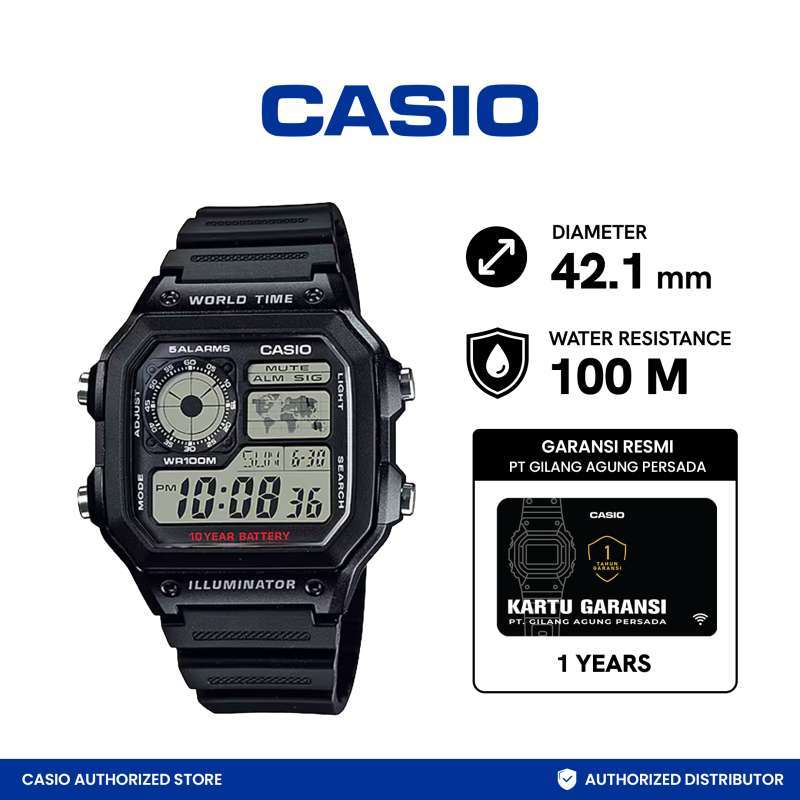 Casio Jam Tangan Unisex AE-1200WH-1AVDF