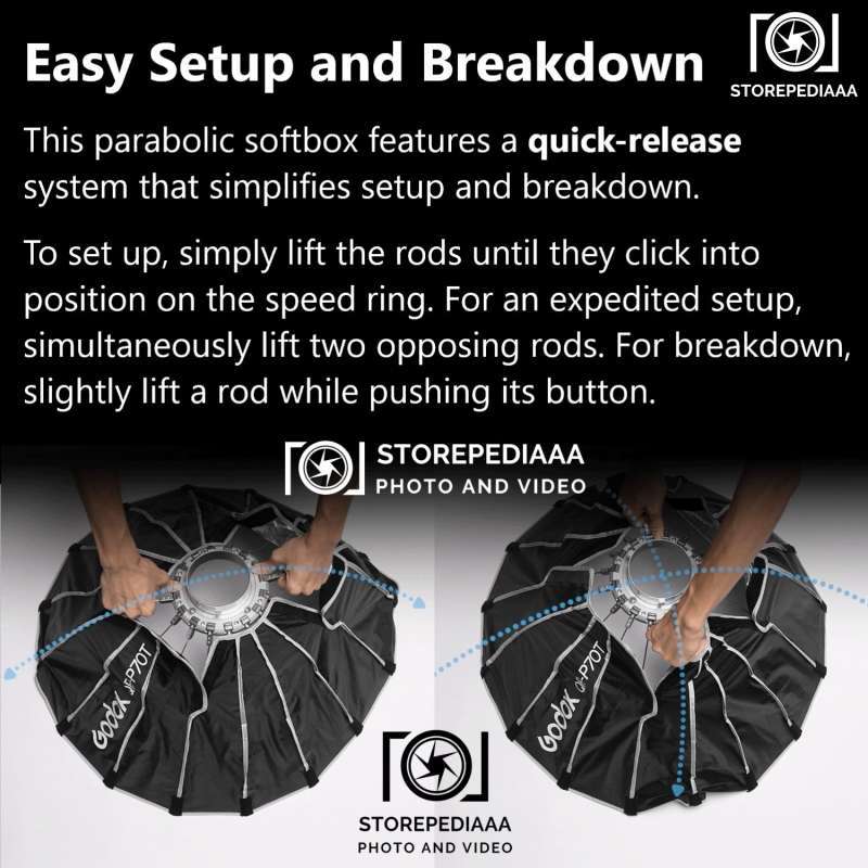 Godox Qr-p70t Softbox Parabólico De 27.5 Para Flash De Estud | Mismo precio en cuotas
