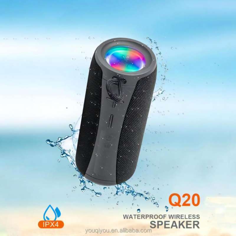 Promo Kisonli Speaker Bluetooth Q20 Waterproof Ipx4 With Led Light Bass ...