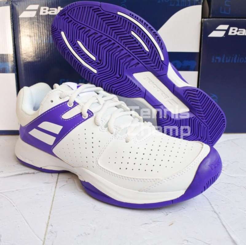 Sepatu Tenis Babolat Pulsion White Purple Wimbledon/Tennis Shoes Ori