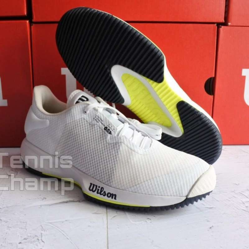 Sepatu Tenis Wilson Kaos Swift White Outer Space Safety Yellow 2021