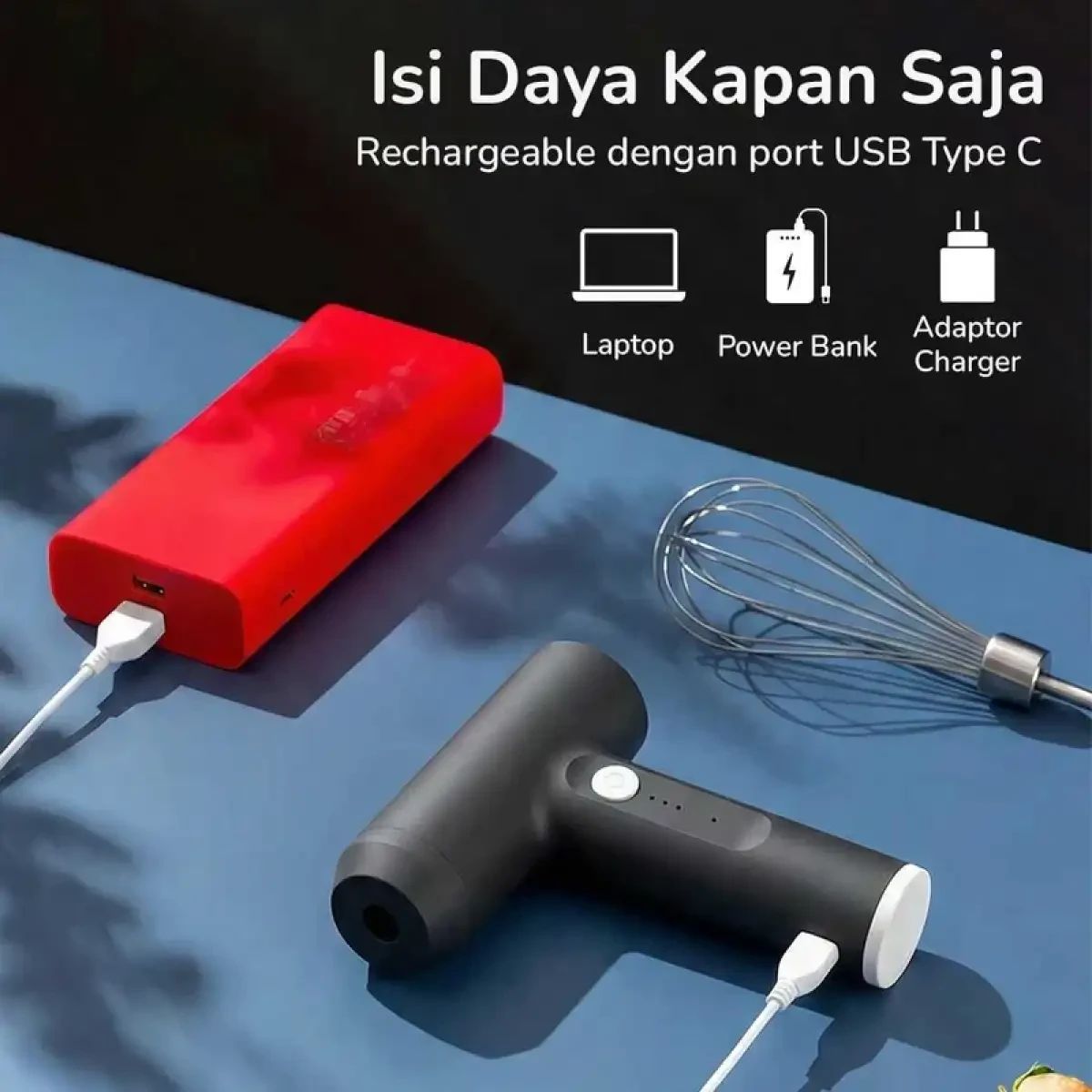 Jual Bth Mixer Tangan Mini Electric Whisk Wireless - Mudah Menghasilkan ...