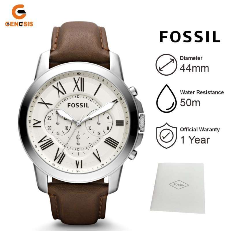 Fossil grant chronograph leather watch outlet