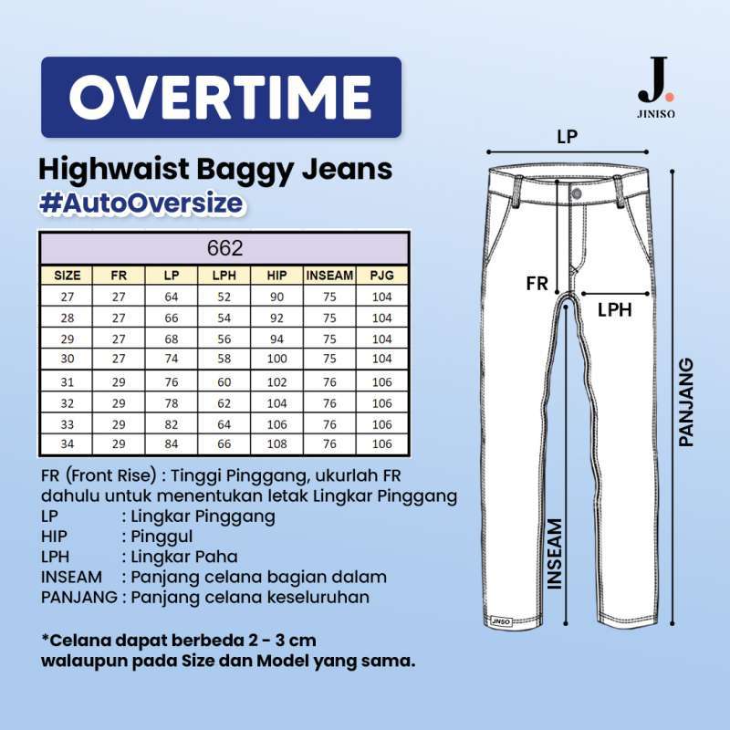 JINISO Ultra Highwaist Baggy Loose Jeans 662 OVERTIME