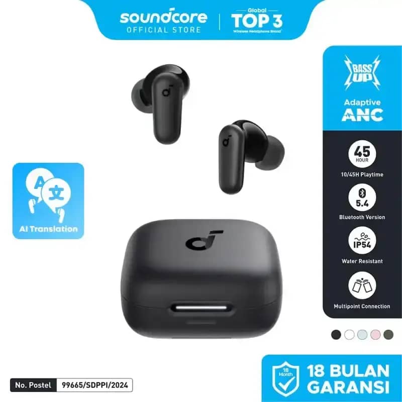 (NEW LAUNCH) Soundcore R50i NC Earbuds Adaptive Noise Canceling Headset  Earphone Bluetooth TWS Low Latency for Game Long Battery Mics  IP54-A3959