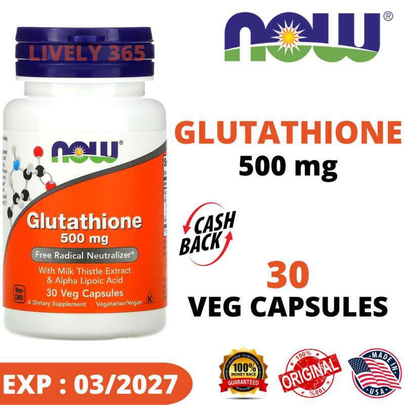 NOW Foods | Glutathione 500 mg w/ Milk Thistle Imun