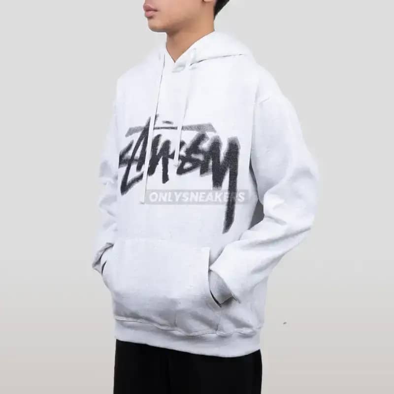 Jual Stussy Dizzy Stock Ash Heather Hoodie (100% Authentic) Di