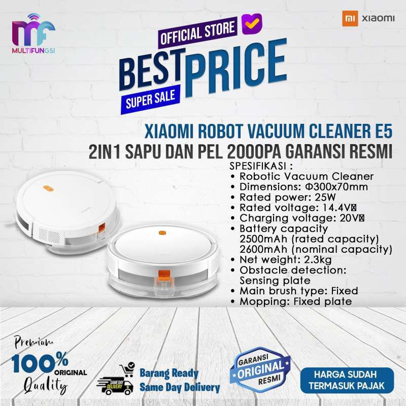 Jual Xiaomi Robot Vacuum Cleaner E5 2in1 Sapu Dan Pel 2000pa