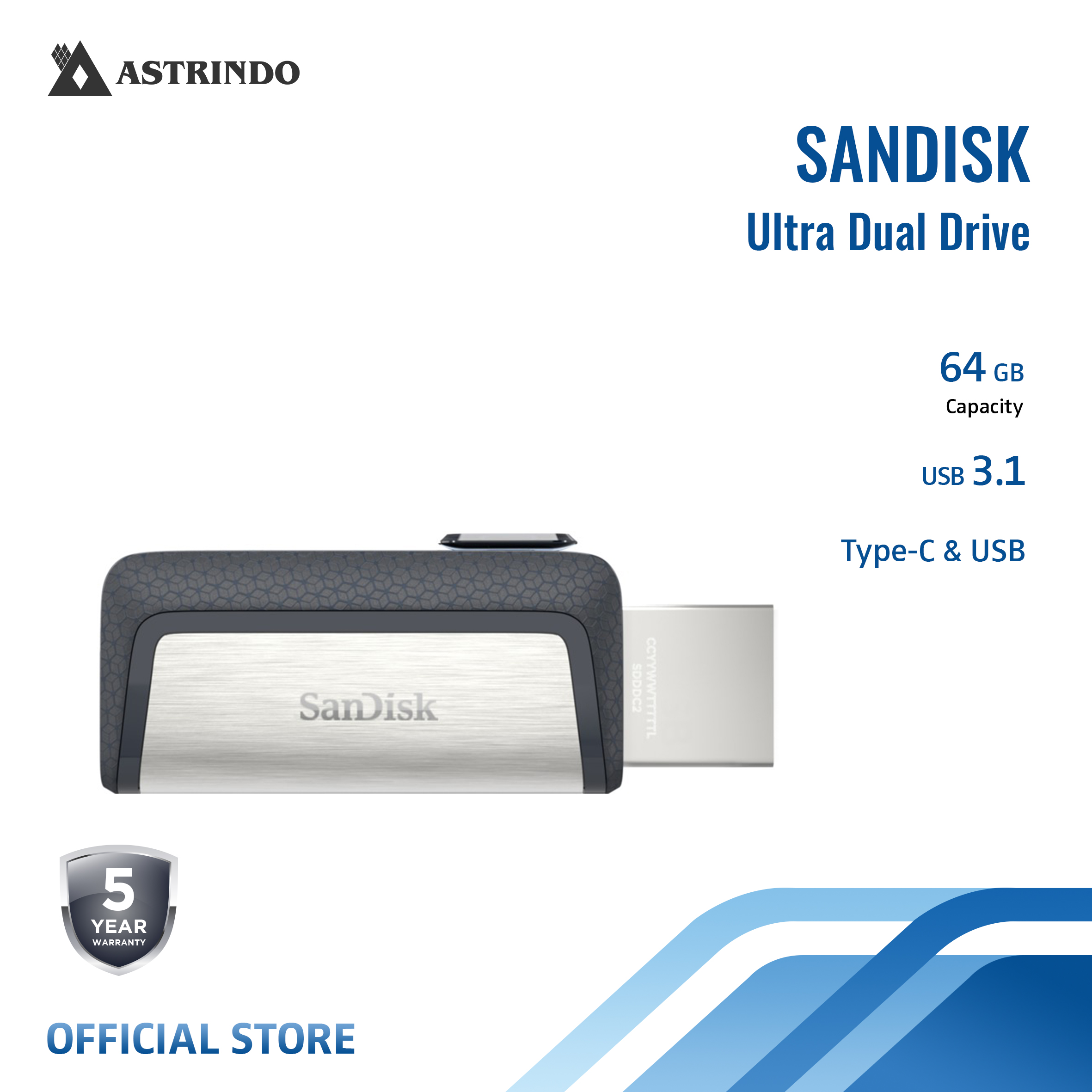 SanDisk Ultra Dual 64GB USB-C 3.2 Gen 1 (SDDDC2-064G-G46)