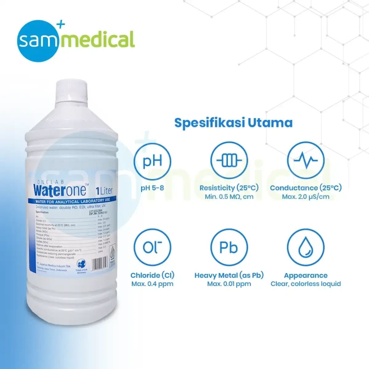 Jual One Lab Water One 1l Aquadest / Pure Water Di Seller Sam Medical ...