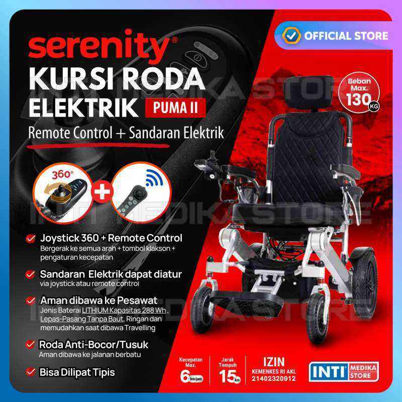 Promo Serenity - Kursi Roda Elektrik Puma Ii Remote Control + Sandaran ...