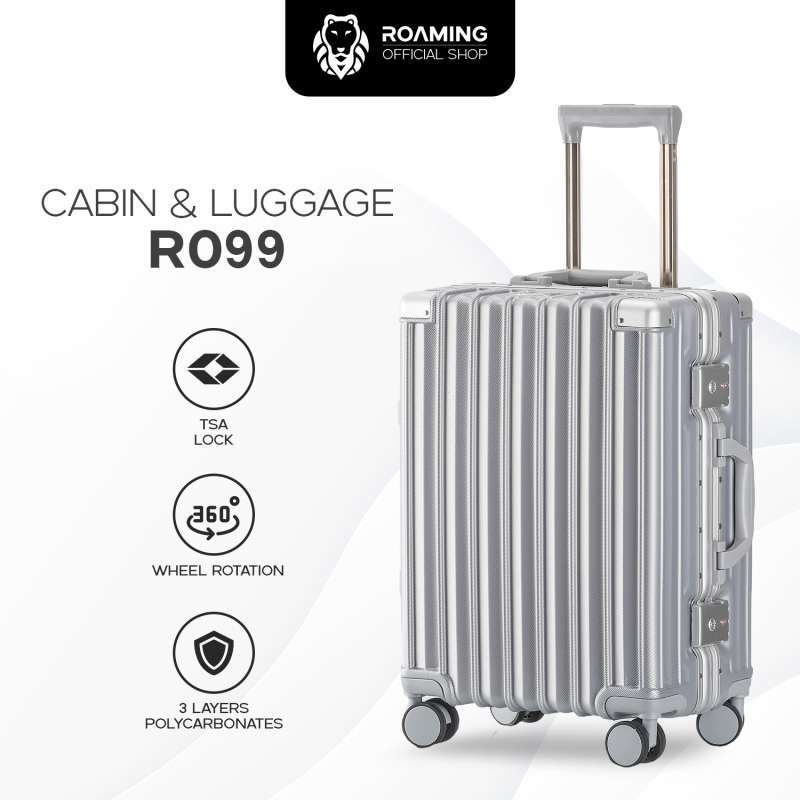 Promo [new Arrival] Roaming Koper Size Kabin Dan Bagasi R099 - White ...