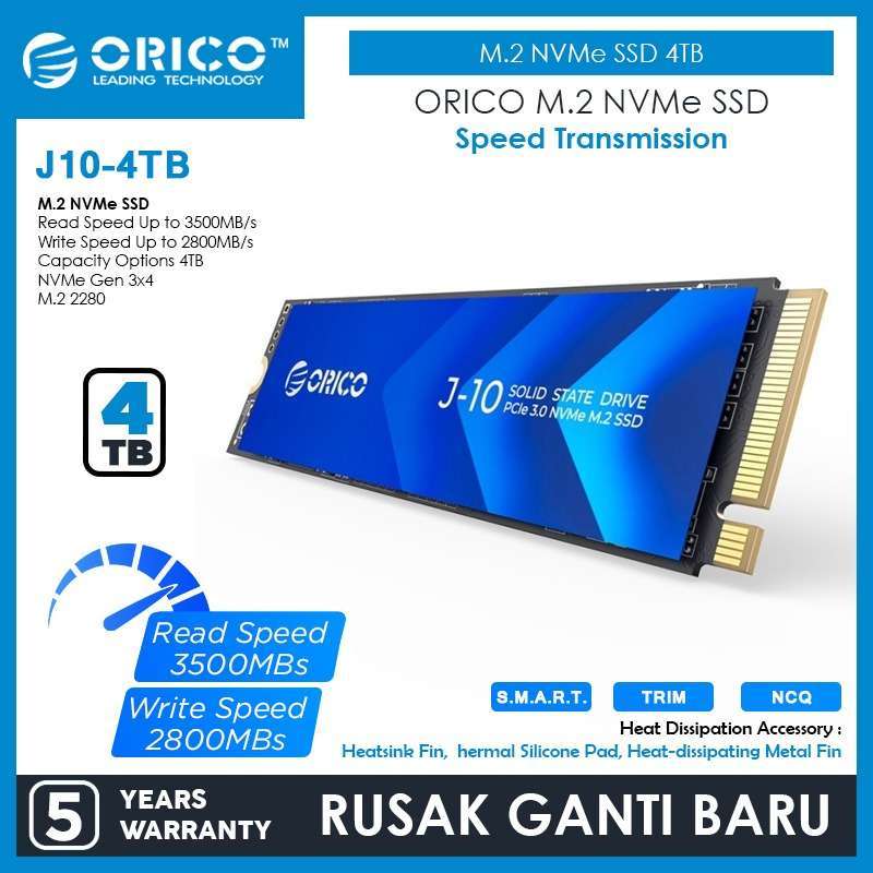 Promo Orico Nvme Gen3x4 Ssd Pcie 256gb/512gb/1tb/2tb/4tb