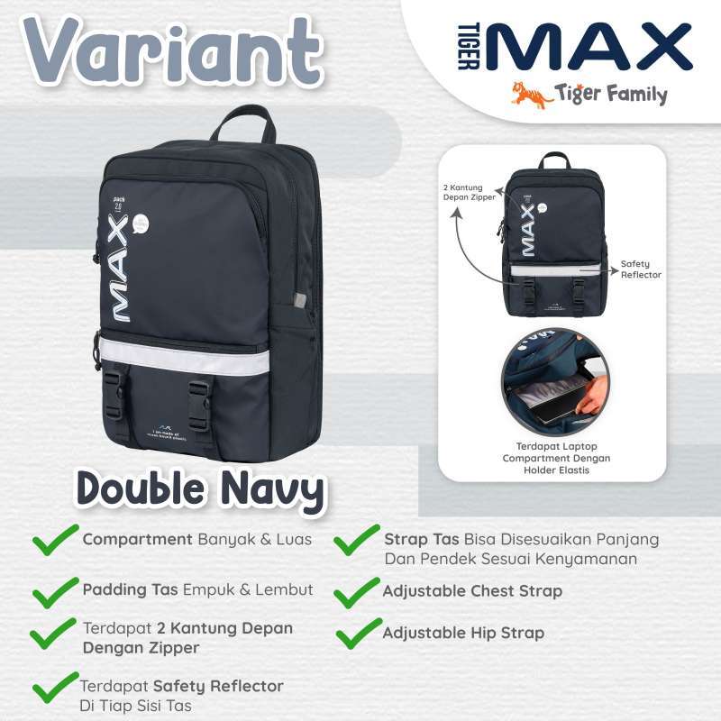 Jual Max Pack 2.0 Tiger Max Ergonomic Bag Backpack Tas Ransel Remaja Untuk Kesehatan Di Seller Balitakita Official Store Bangka Raya Kota Jakarta Selatan Blibli