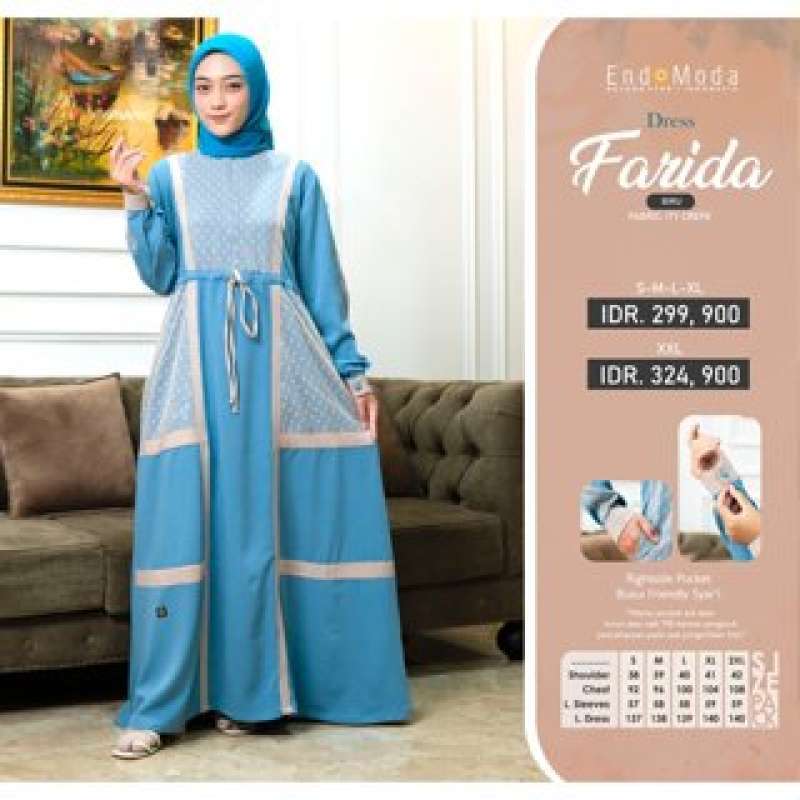 ZOYA X ENDOMODA FARIDA Dress - Gamis Muslim Wanita Wudhu Friendly