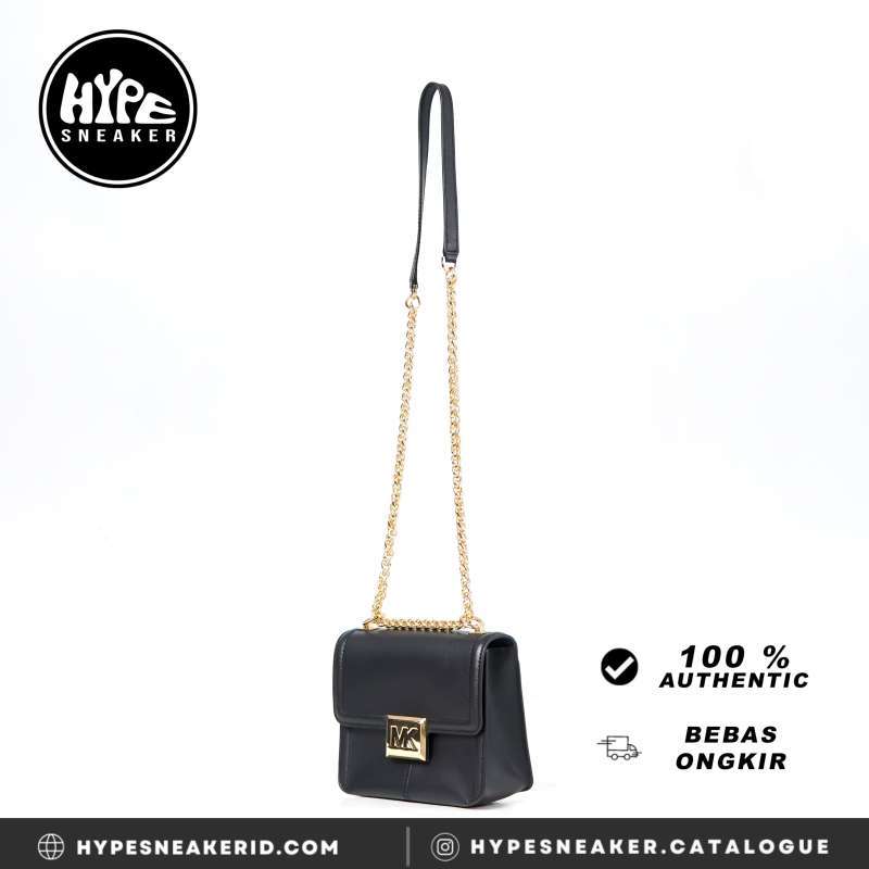 TAS MICHAEL KORS MK GOLD CHAIN SHOULDER BAG 19X16X8CM 100 ORIGINAL