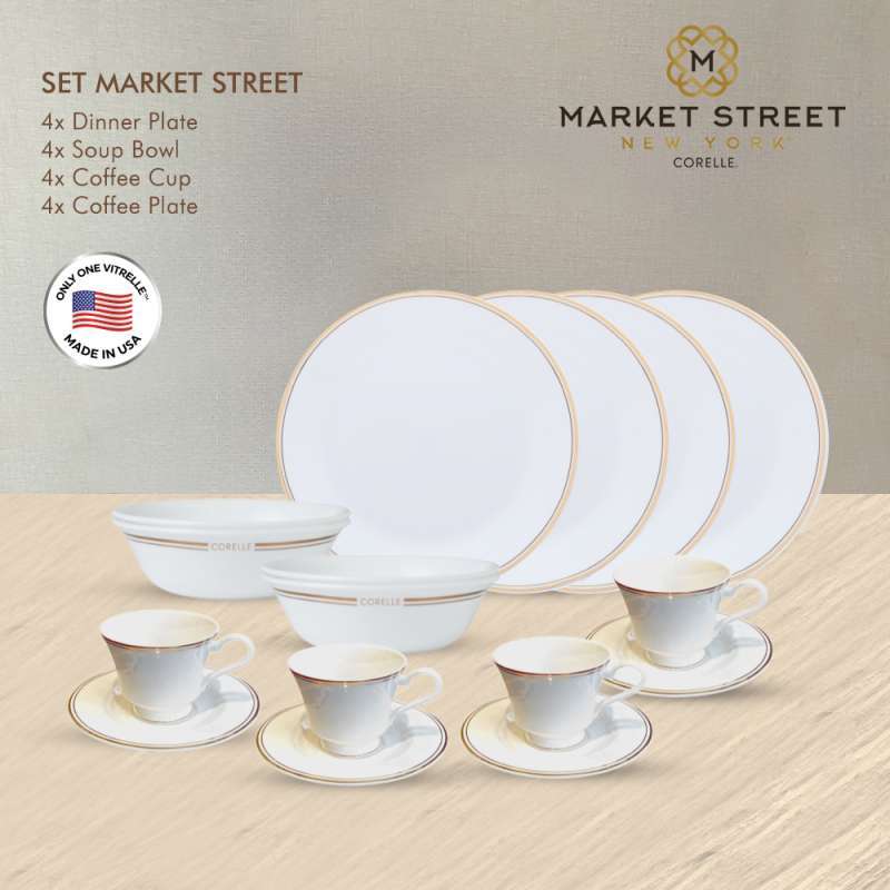Corelle Market Street Gold Dinner Plate Set Piring Makan 2Pcs