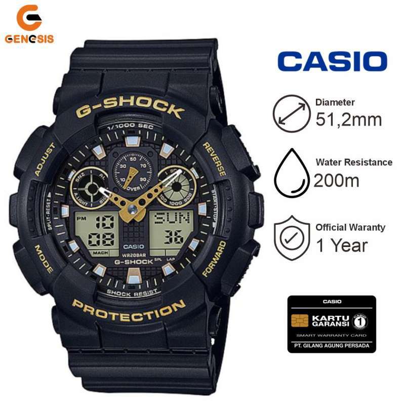 Jam Tangan Pria GA 100GBX 1A9DR CASIO G SHOCK Analog Digital Dual Time